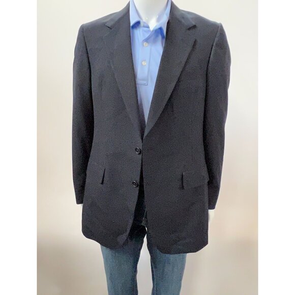Hart Schaffner & Marx Mens Vintage Navy Blazer 2 Button Notch Lapel Union Made S - Picture 7 of 16